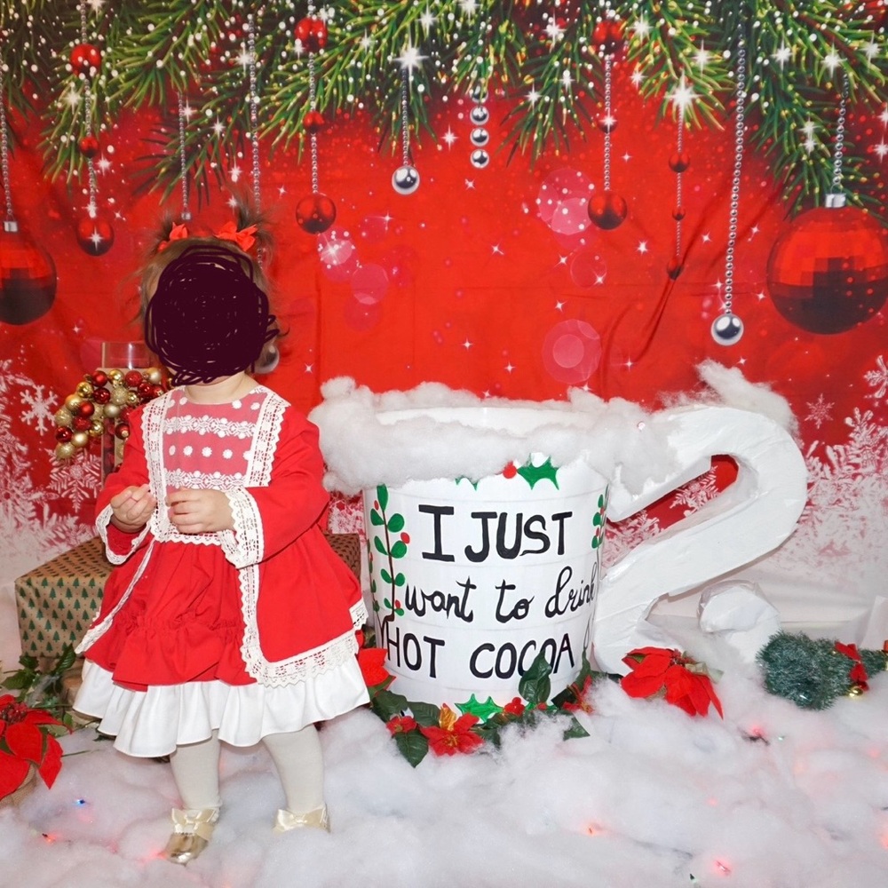 Charming Red and White Lace Trim Kids Dress